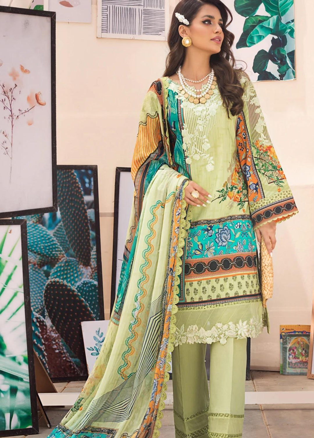 Threads & Motifs Embroidered Lawn Suits Unstitched 3 Piece THM21U 7188 - Summer Collection