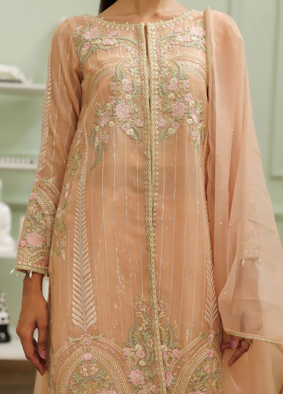 Threads And Motifs Pret Embroidered Chiffon Jacket 8938