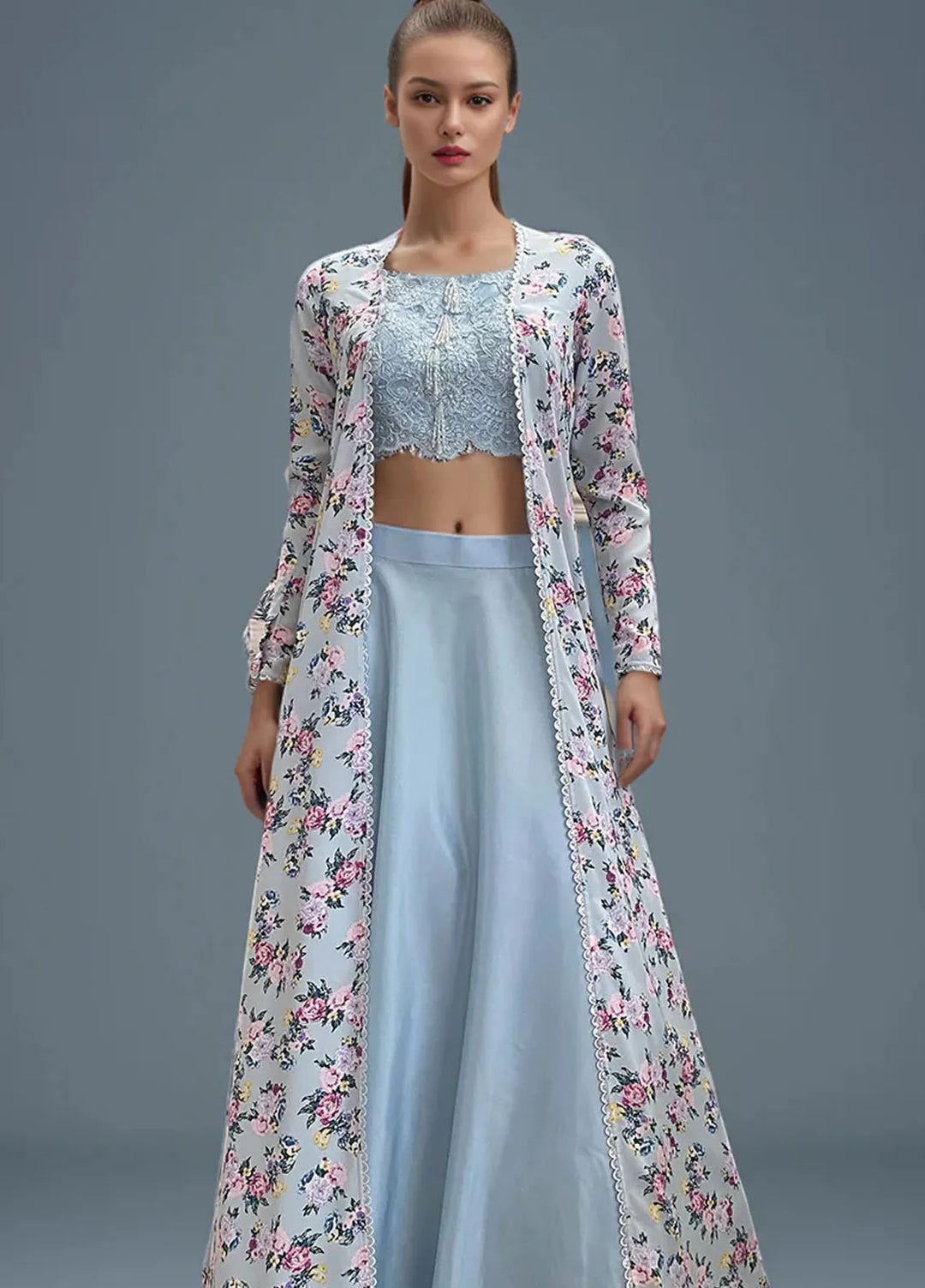 Threads And Motifz Pret Embroidered Chiffon 3 Peice Suit 9400
