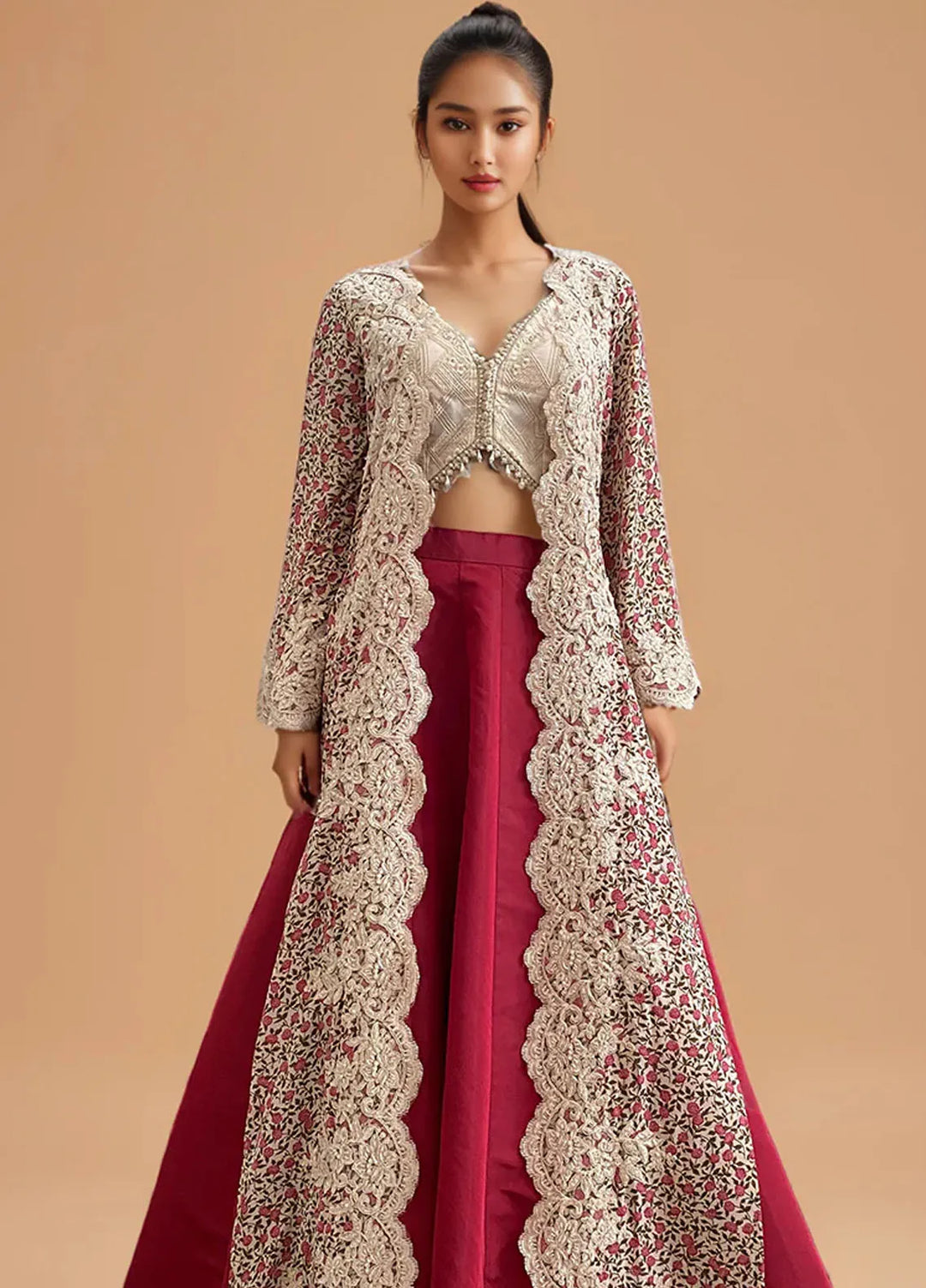 Threads And Motifz Pret Embroidered Chiffon 3 Peice Suit 9403