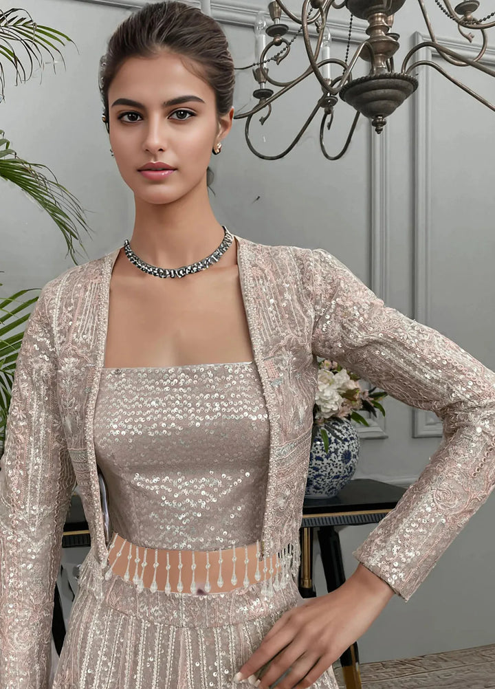 Threads And Motifz Pret Embroidered Net 3 Piece Suit 8445