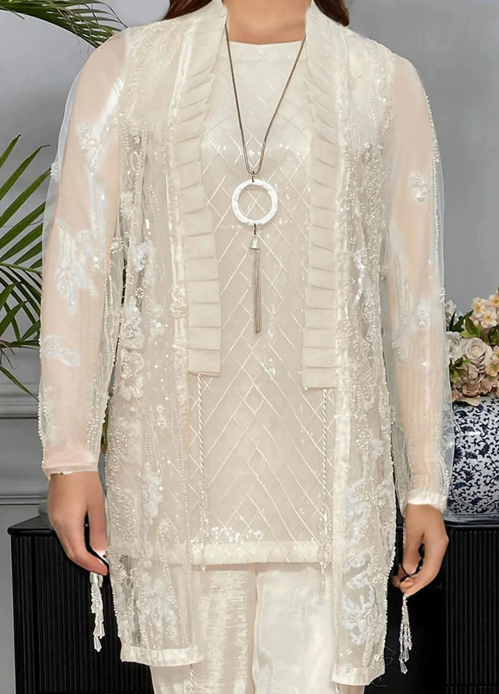 Threads And Motifz Pret Embroidered Net 3 Piece Suit 9167