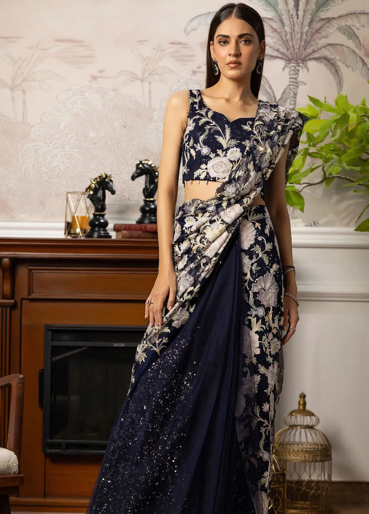 Threads And Motifz Pret Embroidered Net Saree 9035.1