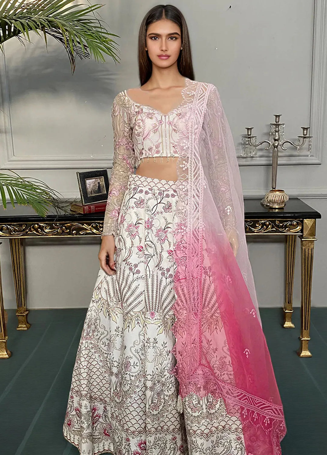 Threads And Motifz Pret Embroidered Organza 3 Peice Suit 9212