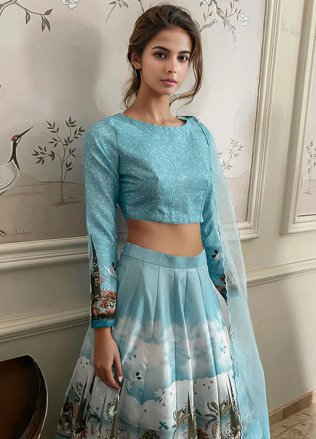Threads And Motifz Pret Embroidered Viscose 3 Piece Suit 9093.1