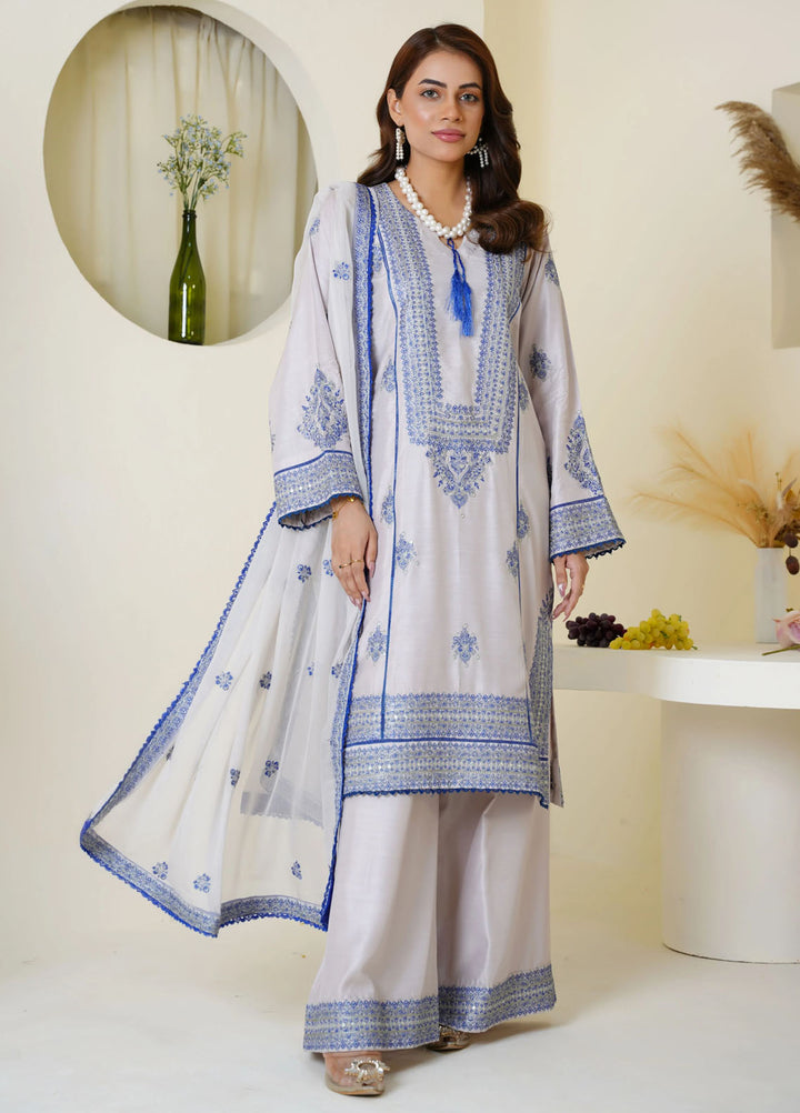 Threads And Weaves Pret Embroidered Viscose 3 Piece Suit RTWV25104