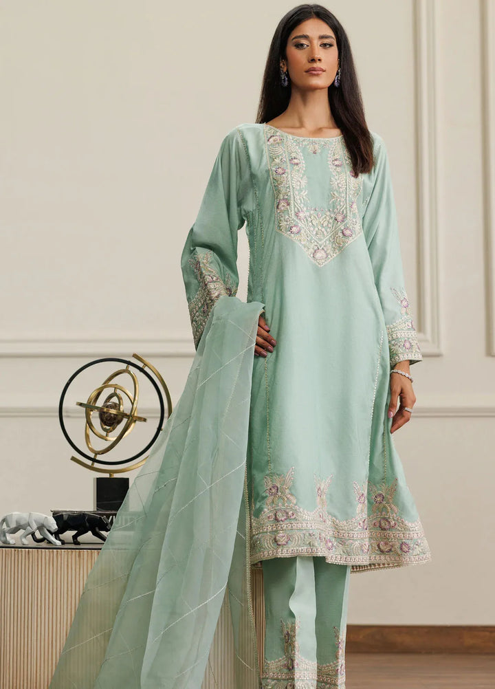 Threads & Motifs Pret Embroidered Chanderi 3 PIece Suit 8780