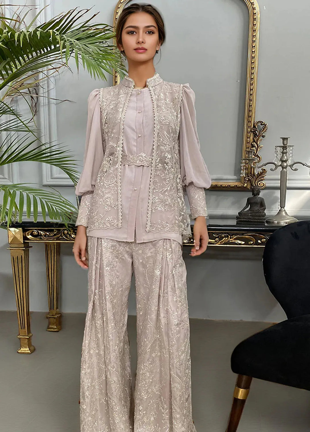 Threads & Motifs Pret Embroidered Net 2 Piece Suit 9262