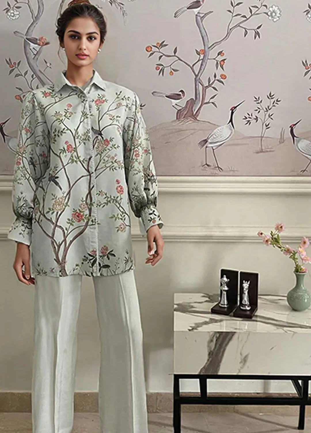 Threads & Motifs Pret Embroidered Viscose Silk 2 PIece Suit 9187