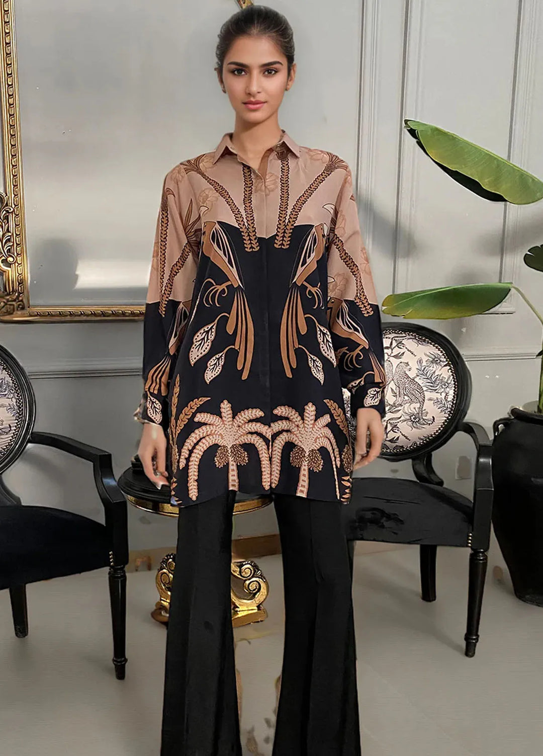 Threads & Motifs Pret Embroidered Viscose Silk 2 PIece Suit 9240