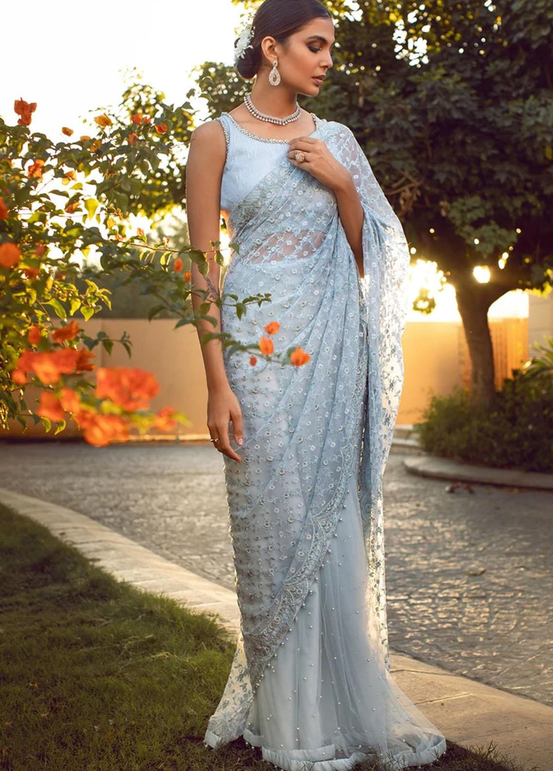 Threads & Motifs Pret Formal Net Saree THM21F 6989