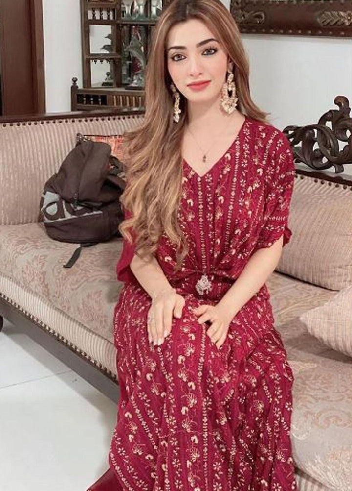 Top Notch Luxury Pret   Kaftan Iris Magenta