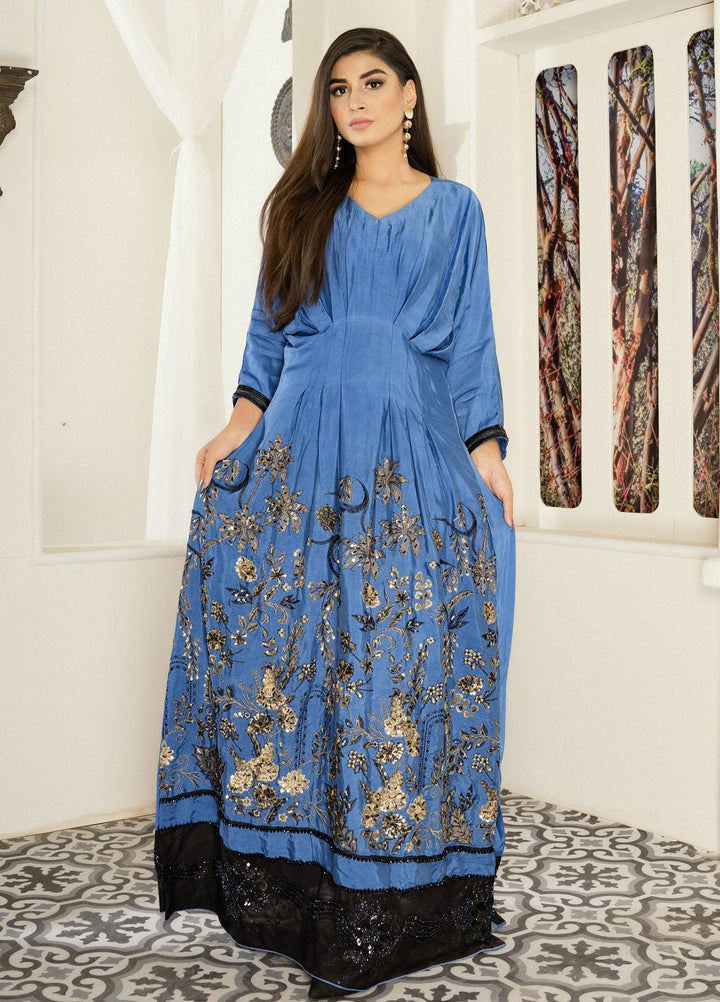 Top Notch Pret Luxury Raw Silk Kaftan TNH21L Scarlet Kaftan