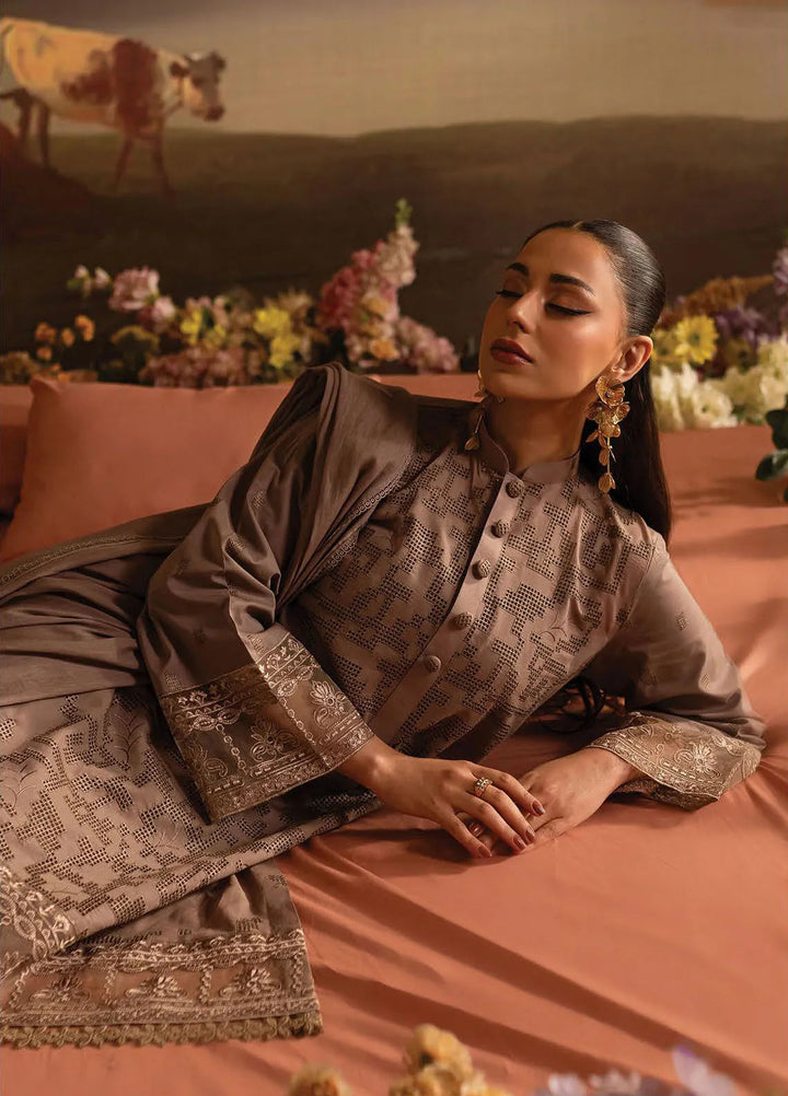 Twilight by Mahnur Embroidered Lawn Suits Unstitched 3 Piece MN25T D-01B Sienna - Summer Collection