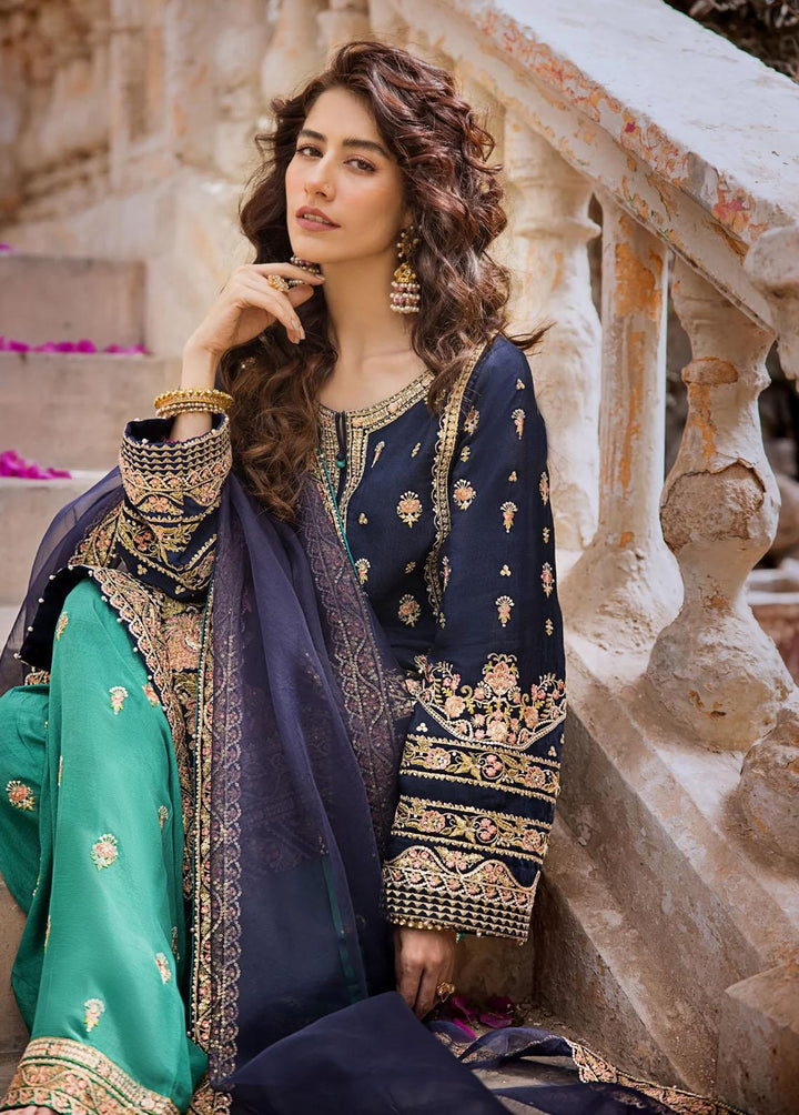 Umaima By Erum Khan Embroidered Raw Silk Suits Unstitched 3 Piece EK23U ANABIA - Eid Collection