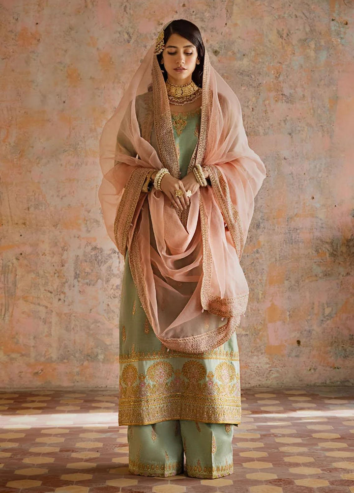 Umaima By Erum Khan Embroidered Raw Silk Suits Unstitched 3 Piece EK23U DARAKSHAN - Eid Collection
