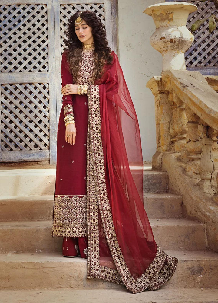 Umaima By Erum Khan Embroidered Raw Silk Suits Unstitched 3 Piece EK23U RUMMAISA - Eid Collection