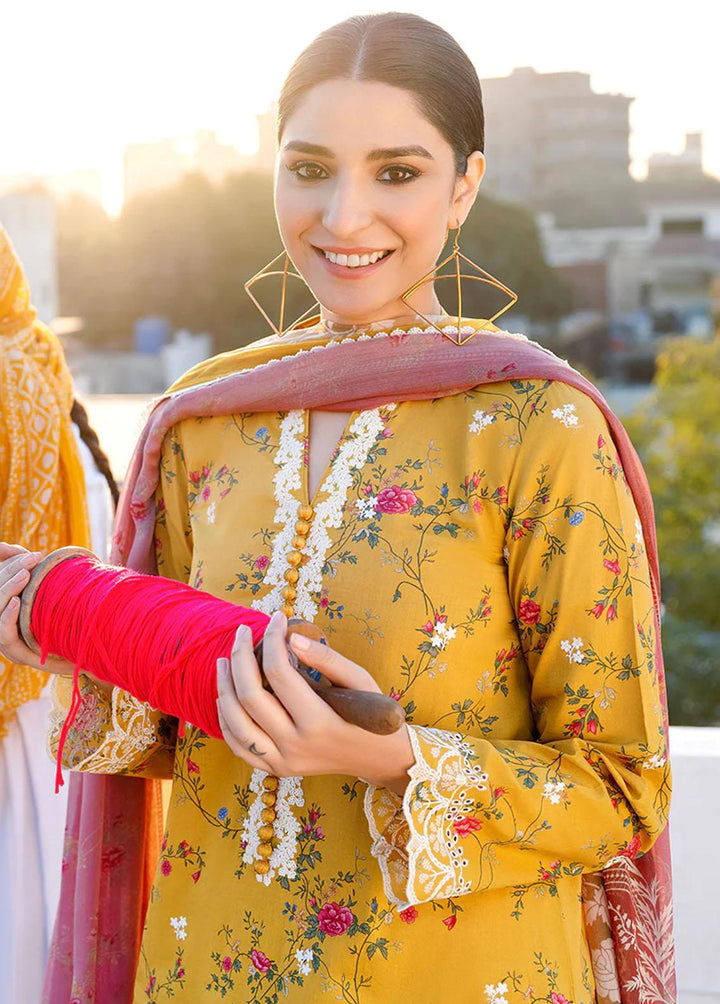 Uraan By Cross Stitch Embroidered Lawn Suits Unstitched 3 Piece CS23U Gold Muse - Premium Collection