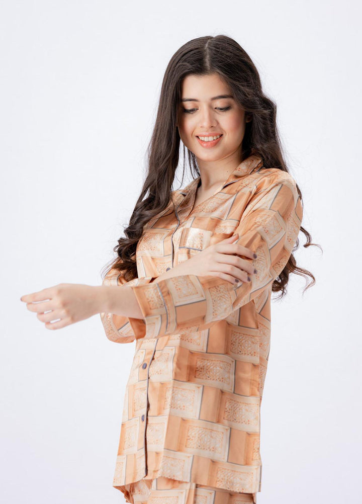 Valerie Pret Printed Satin Night Wear Pajama Set VDPJ1022-02