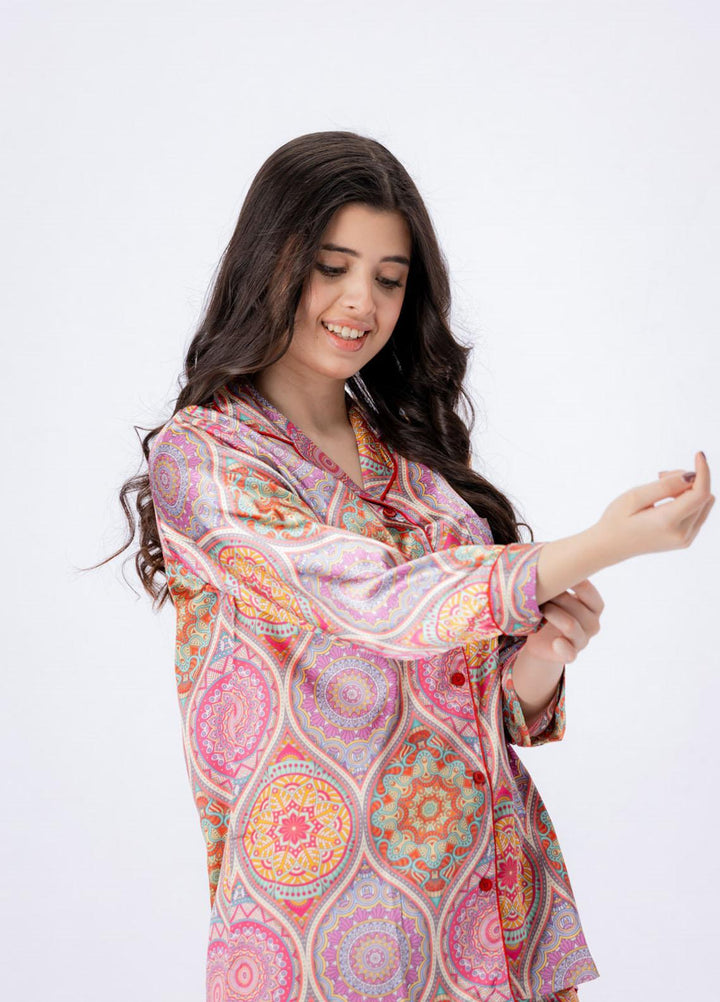 Valerie Pret Printed Satin Night Wear Pajama Set VDPJ1022-03