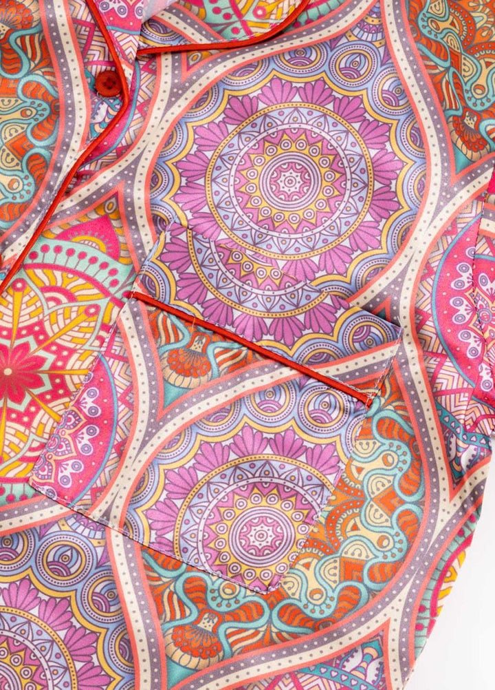 Valerie Pret Printed Satin Night Wear Pajama Set VDPJ1022-03