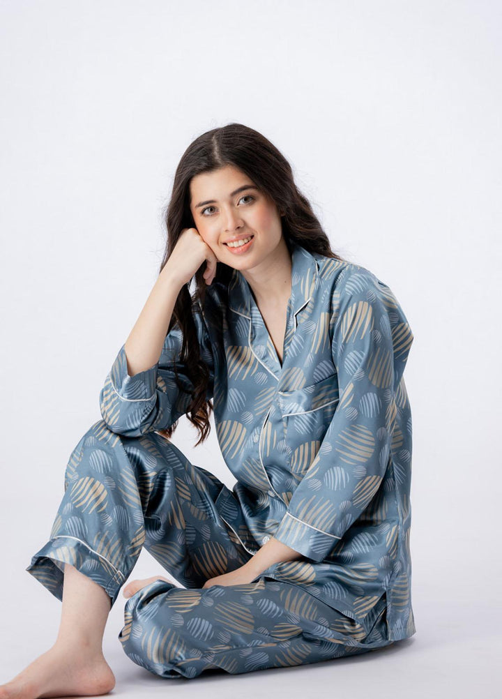 Valerie Pret Printed Satin Night Wear Pajama Set VDPJ1022-08