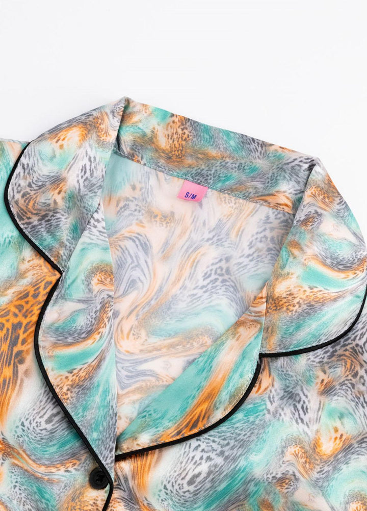 Valerie Pret Printed Satin Night Wear Pajama Set VDPJ1022-14