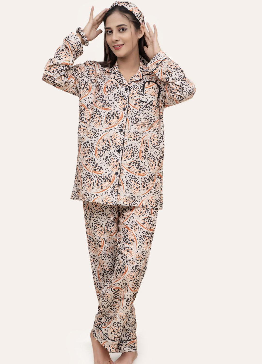Valerie Pajama Set Printed  5 Piece ARJ-PCTN01