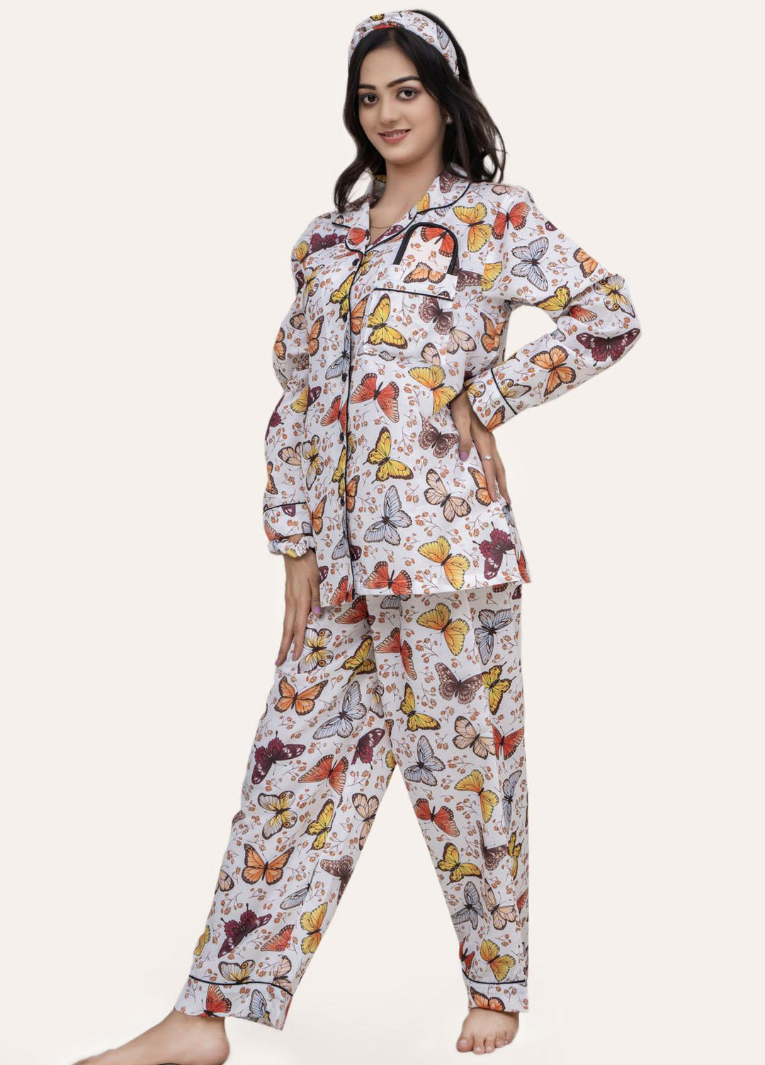 Valerie Pajama Set Printed  5 Piece ARJ-PCTN02