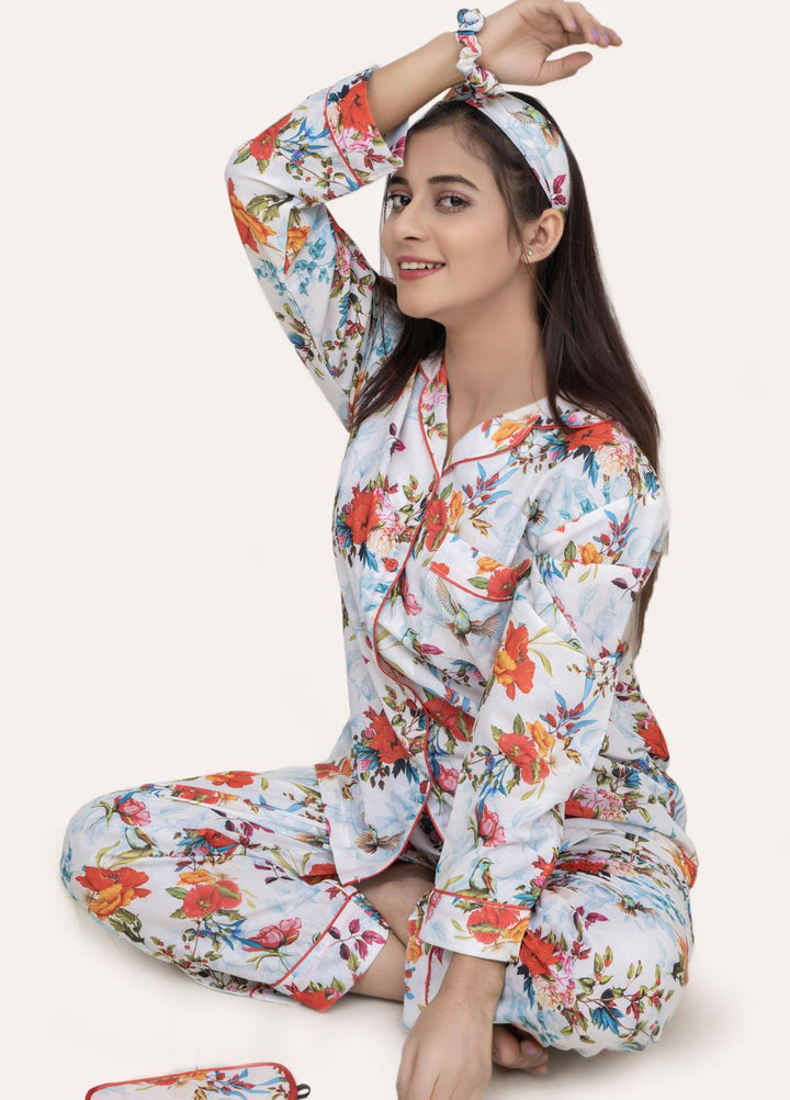 Valerie Pajama Set Printed  5 Piece ARJ-PCTN03