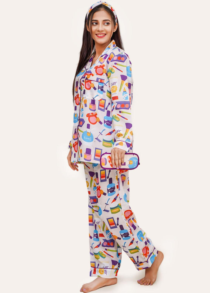 Valerie Pajama Set Printed  5 Piece ARJ-PCTN04