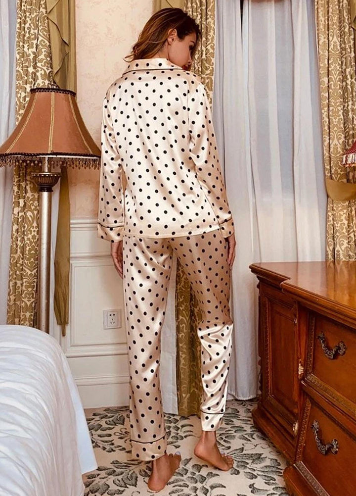 Valerie Night Wear Printed Silk Pajama Set VL-0223-SS-PKDOT