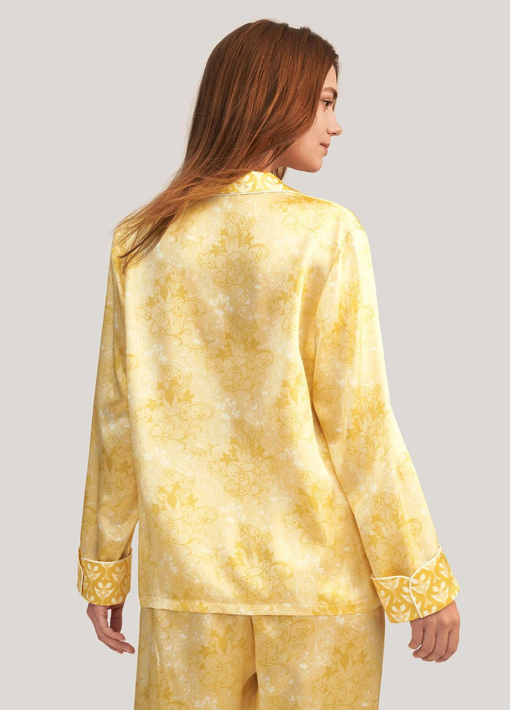 Valerie Night Wear Printed Silk Pajama Set VL-SS-0223-GDFLO