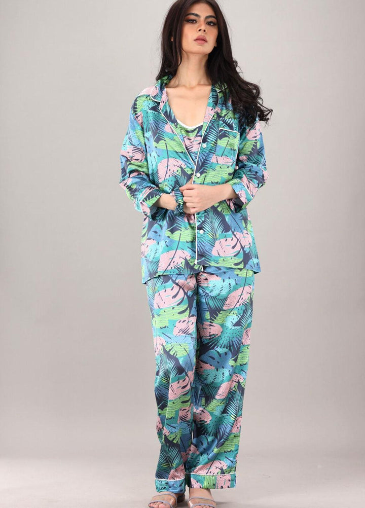 Valerie  7 Pcs Night Wear Satin Pajama Set CLK-ST-0003