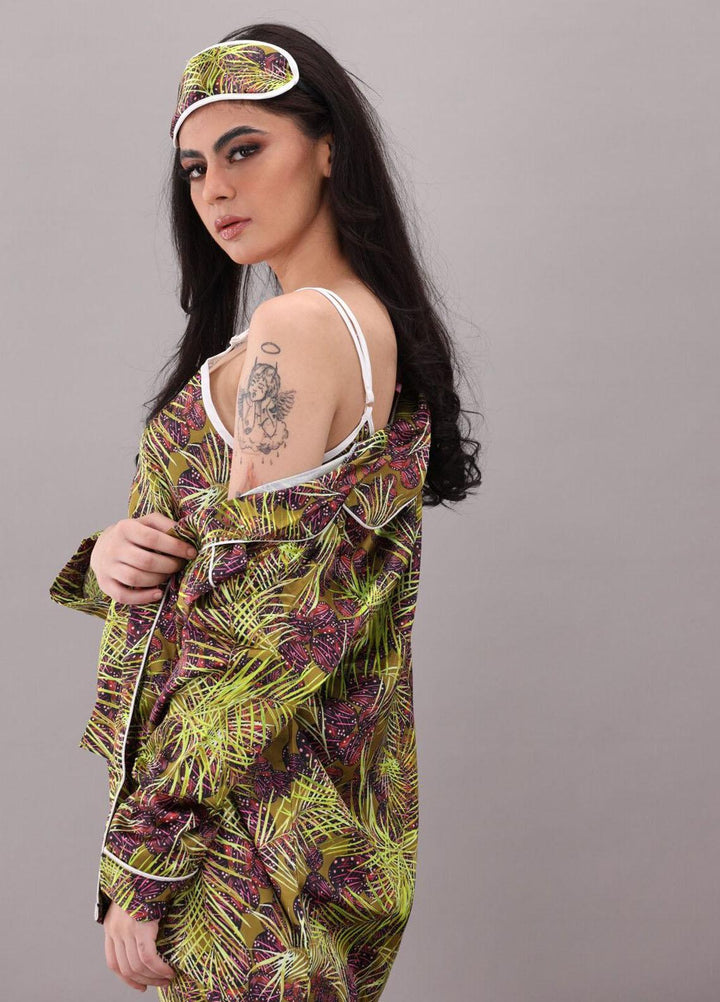 Valerie  7 Pcs Night Wear Satin Pajama Set CLK-ST-0008