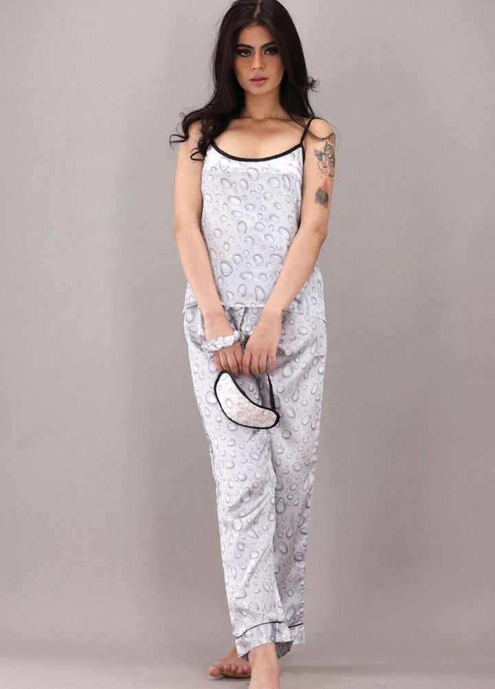 Valerie  7 Pcs Night Wear Satin Pajama Set CLK-ST-0039