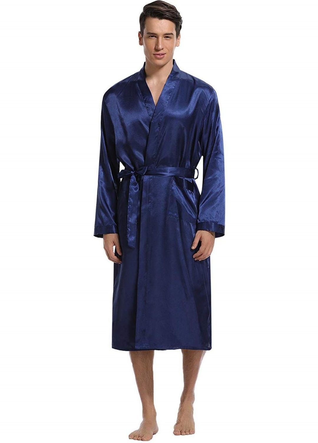Valerie Satin  Gown for Men -  MGWN1300-NVY
