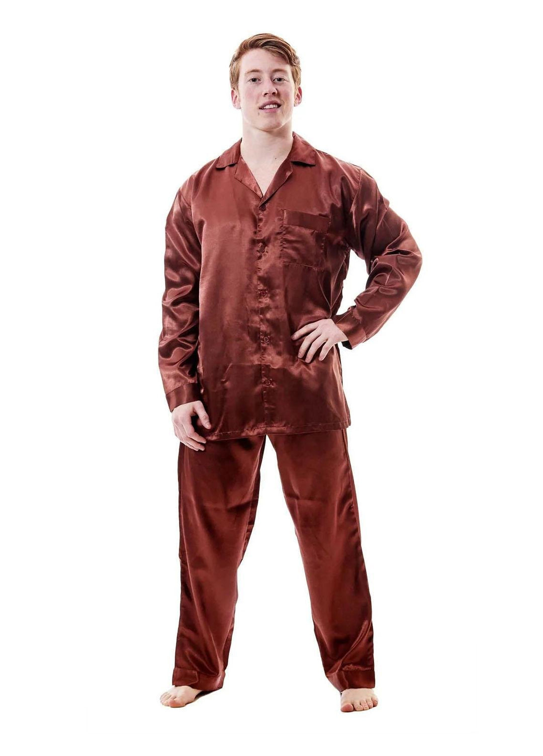 Valerie Satin  Pajama Set for Men -  MPJ51-BRW