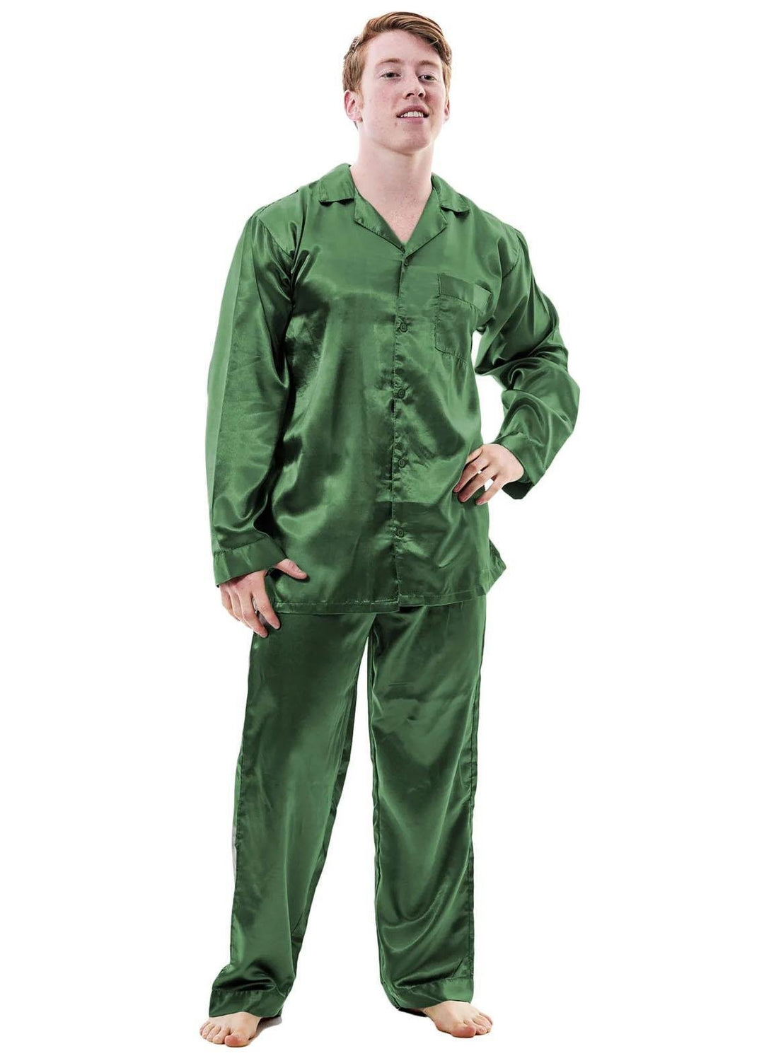 Valerie Satin  Pajama Set for Men -  MPJ51-GRN