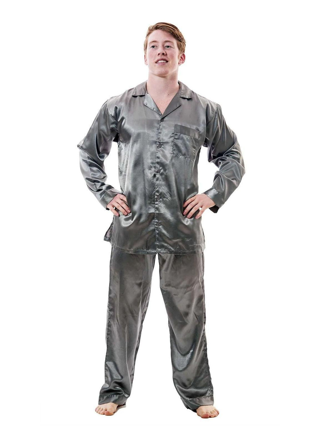 Valerie Satin  Pajama Set for Men -  MPJ51-GRY