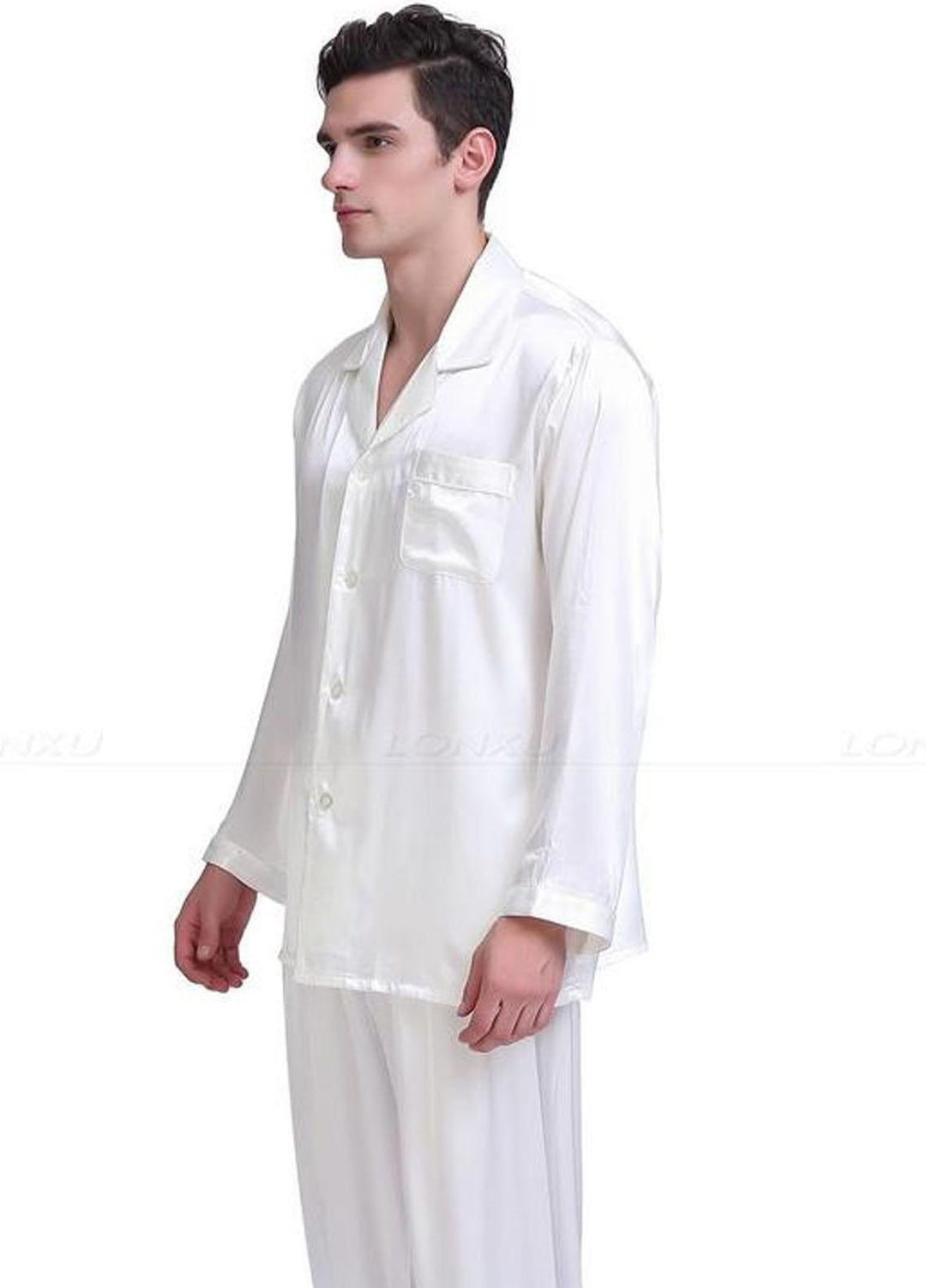 Valerie Satin Pajama Set for Men - MPJ51-WH
