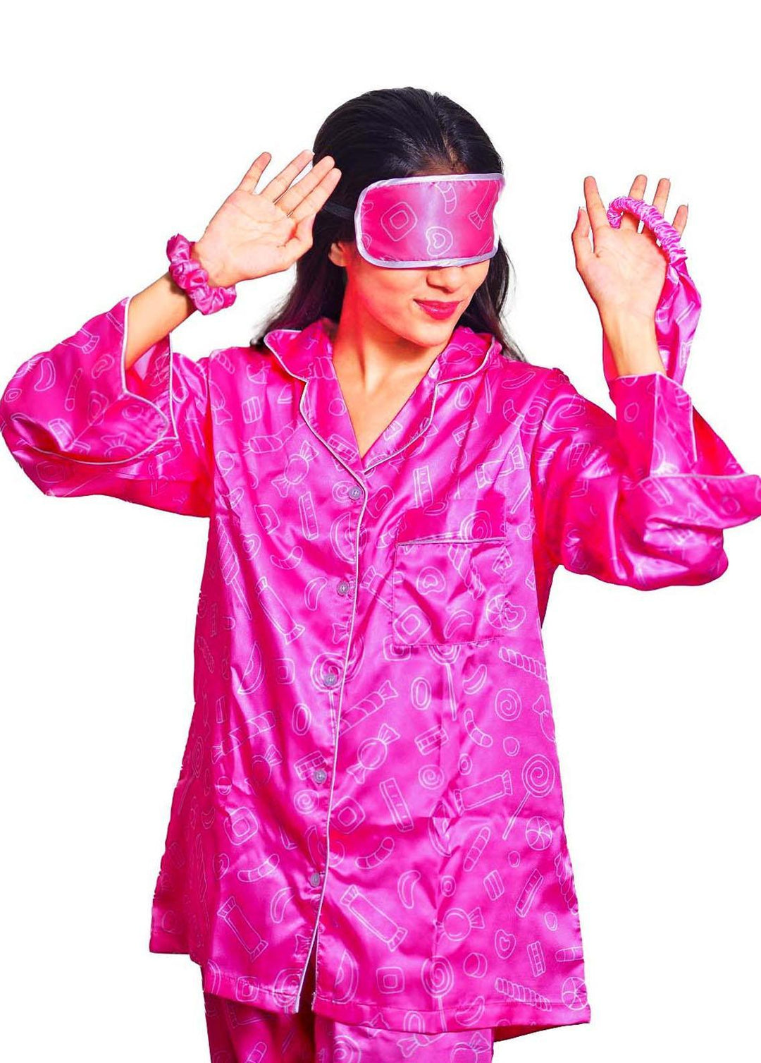 Valerie Night Wear Printed Satin Pajama Set ILS-PJ-005