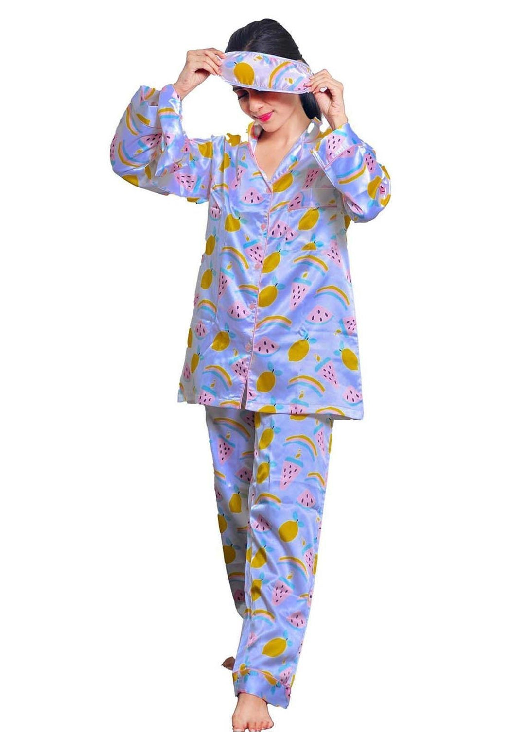Valerie Night Wear Printed Satin Pajama Set ILS-PJ-006
