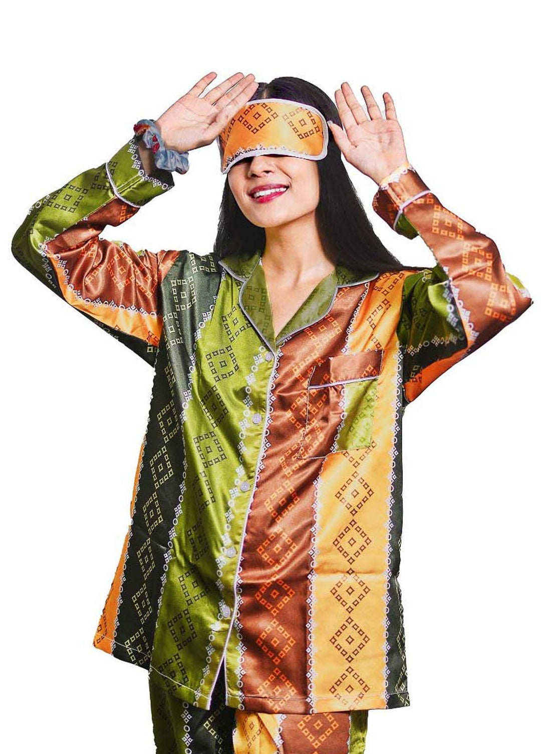 Valerie Night Wear Printed Satin Pajama Set ILS-PJ-007