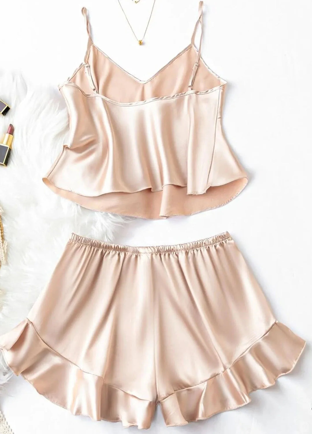 Valerie Pret Night Wear Polyester Cami Set BB-CCAMI03-BEG