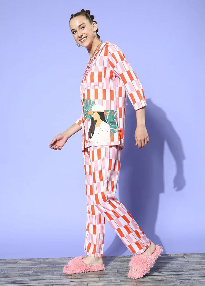 Valerie Pret  Polyester Pajama Set ARJ-GRL-03