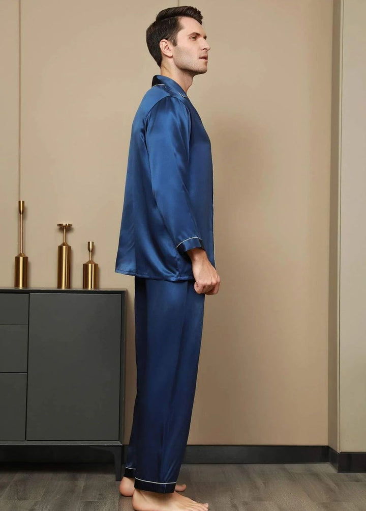 Valerie Pret Polyster Pajama Set ARJ-MPJ64-NVY