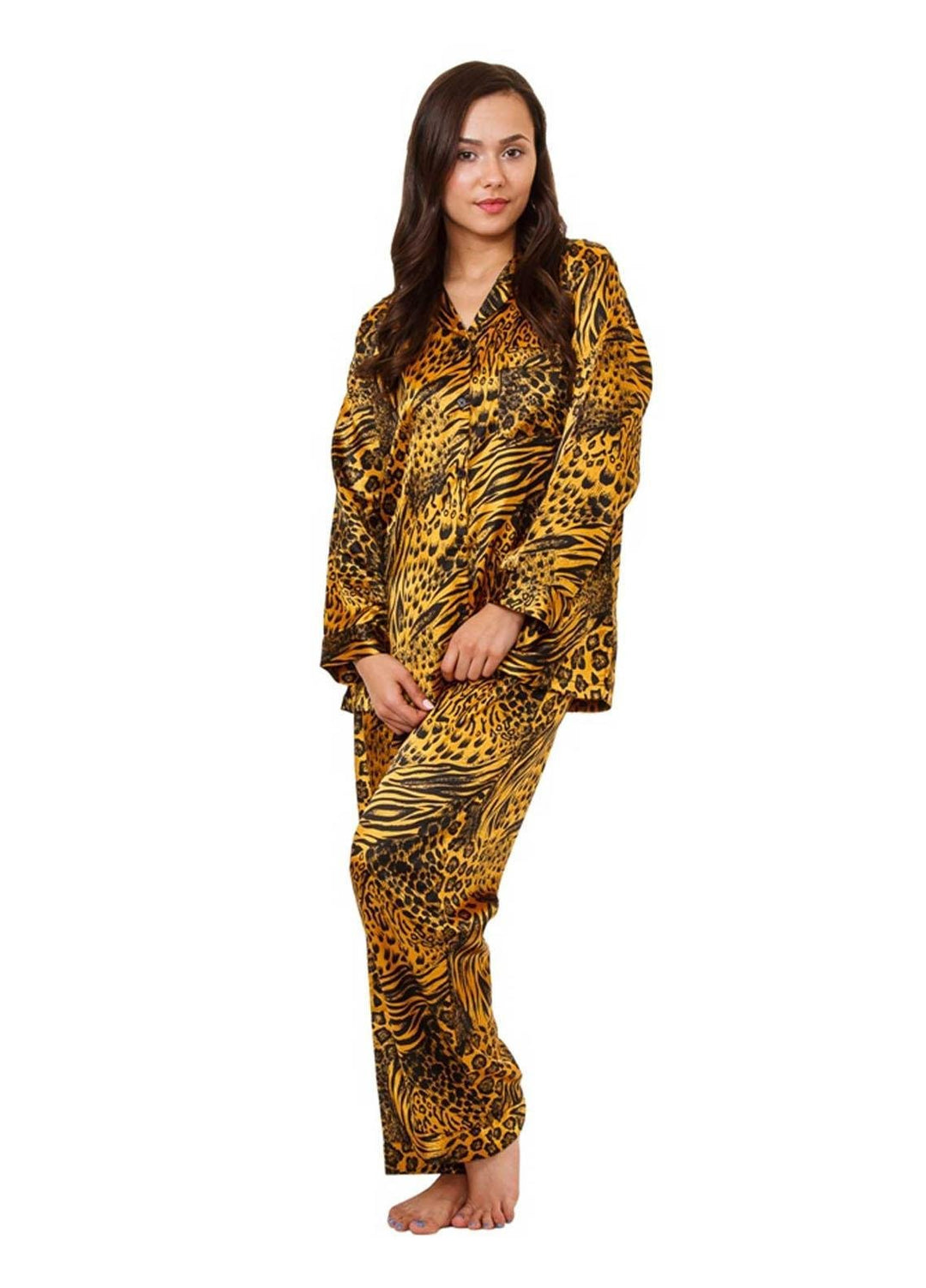 Valerie Night Wear Printed Satin Pajama Set PJ12-PRT-31
