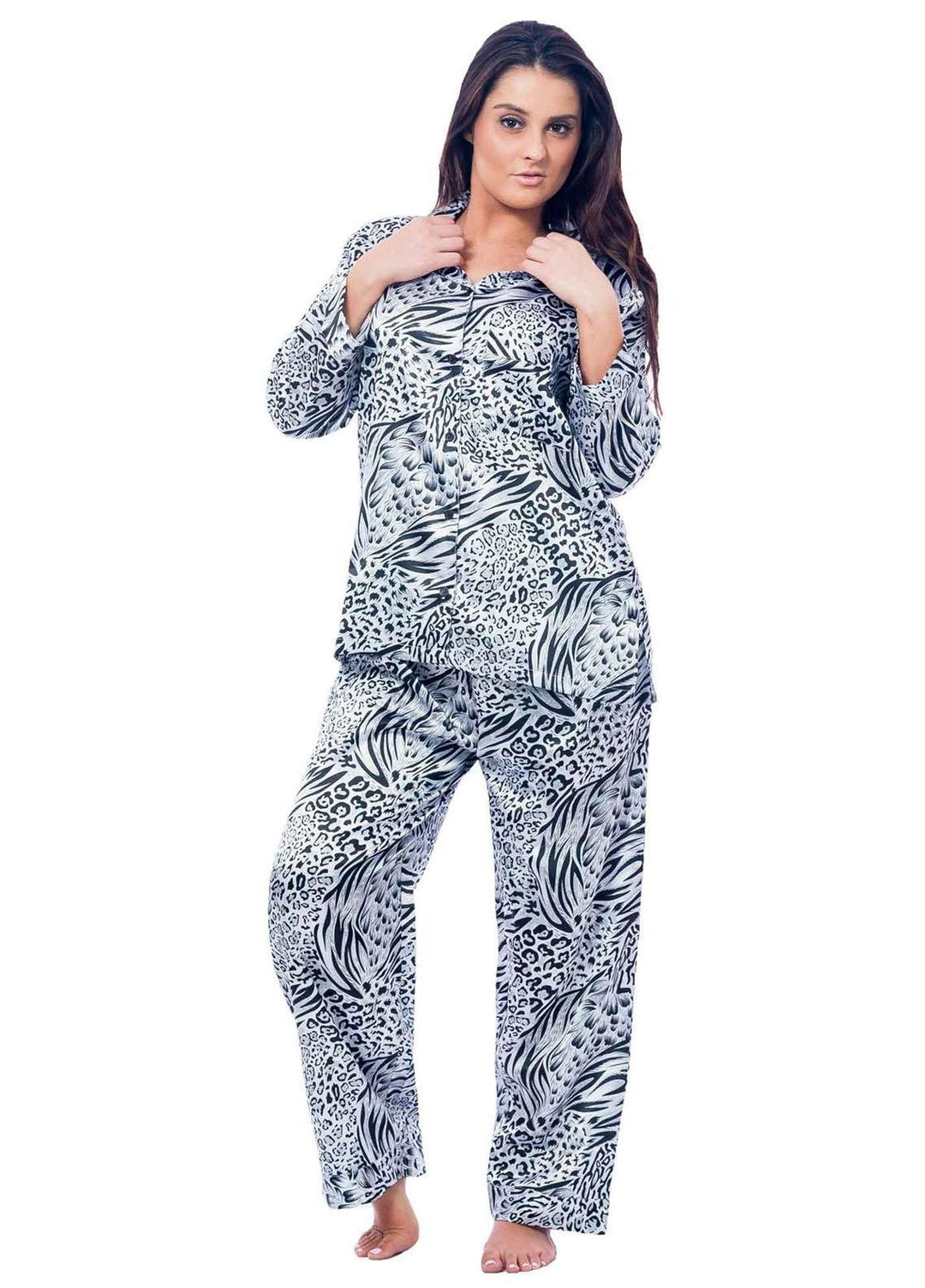 Valerie Night Wear Printed Satin Pajama Set PJ12-PRT-31C-2