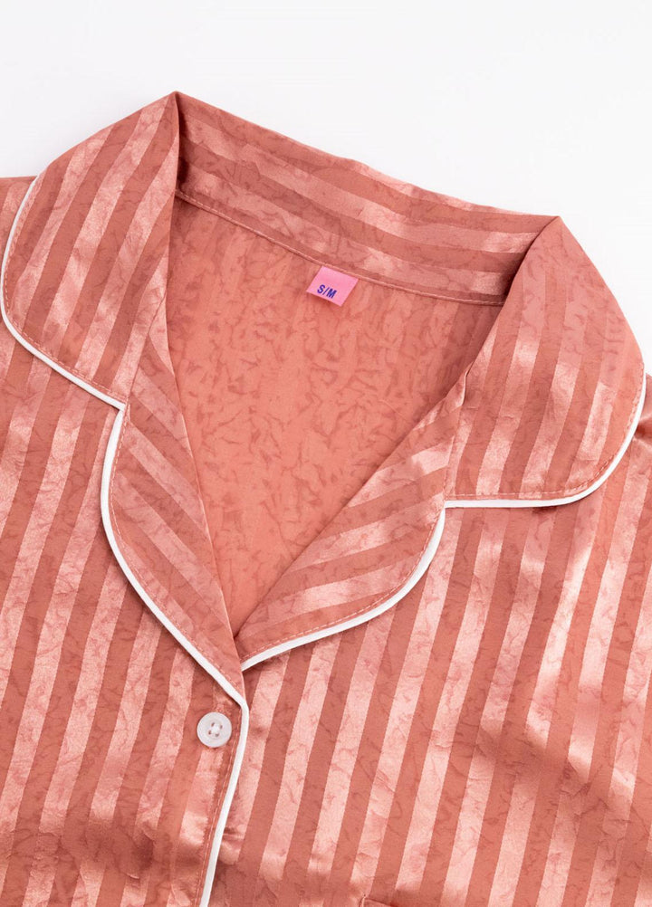 Valerie Pret Printed Satin Night Wear Pajama Set VSSPJ1022-T.PINK